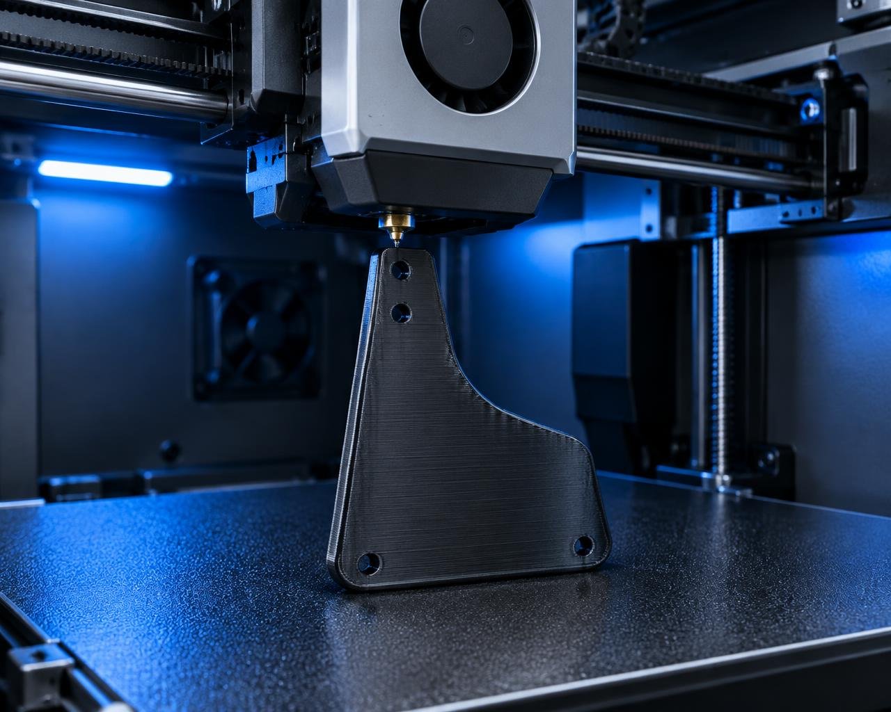 Illustrative additive manufacturing process for a black PETG mud flap